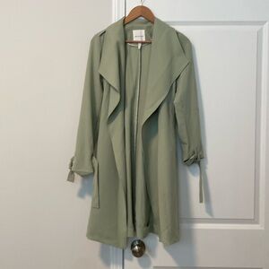 Avec Les Filles Sage Green Drape Trench Coat